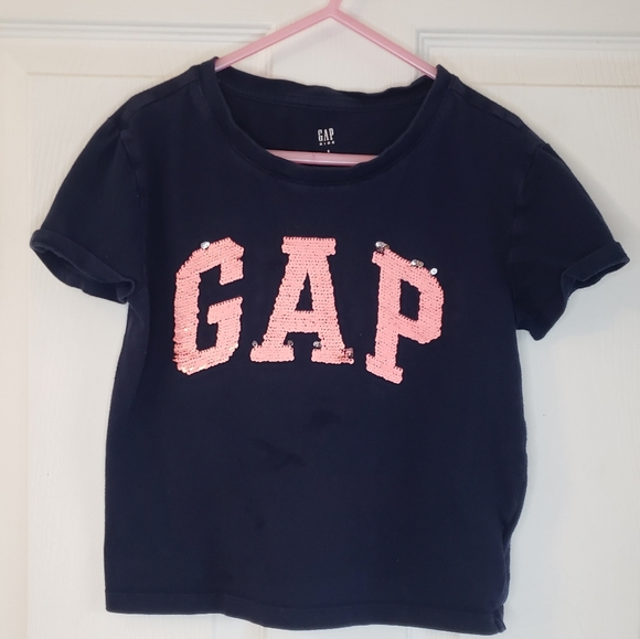 Flip sequined GAP Tee. Size Small, Navy - Picture 2 of 5